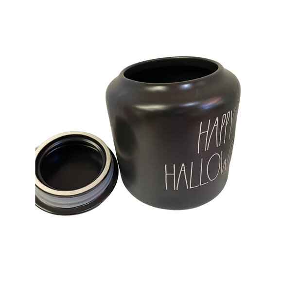 RAE Dunn Cannister Black Happy Halloween Kitchen Cookie 8"H x 8.5"W - Picture 5 of 14